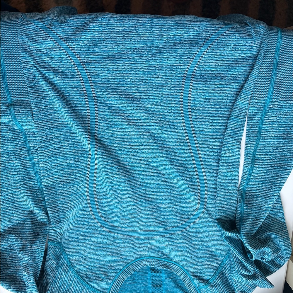 Blue Long-Sleeve Athletic Top